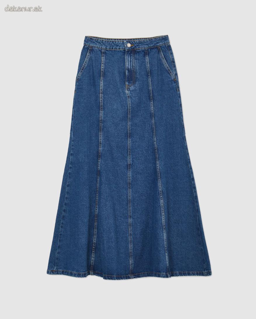 Džínsová riflová rozšírená sukňa, denim, jeansová