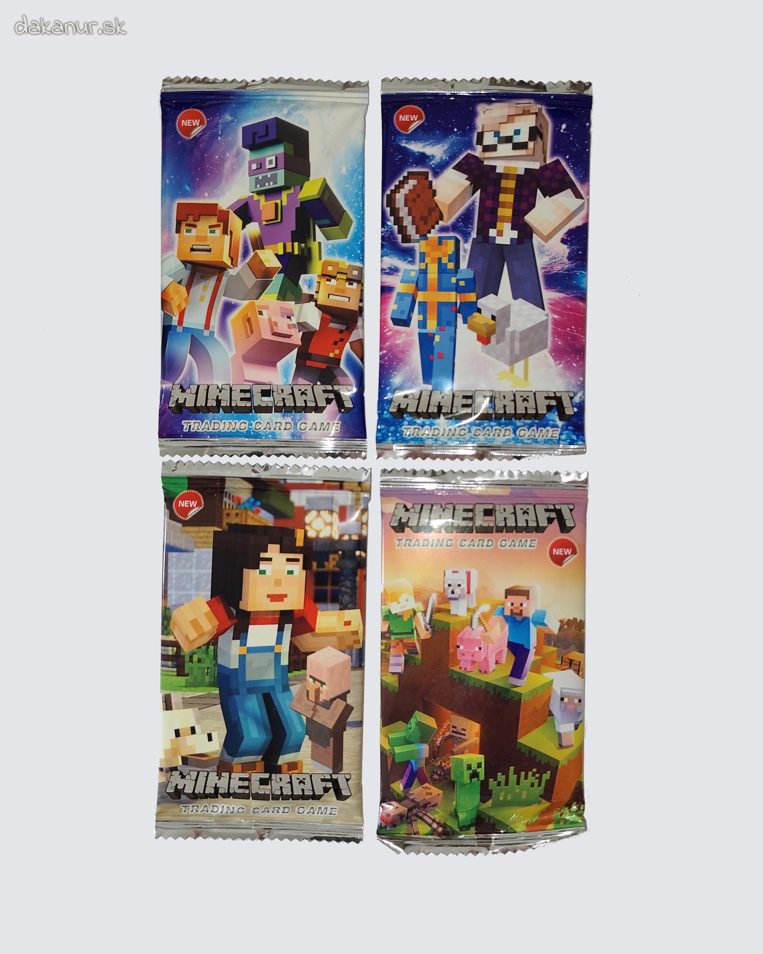 Minecraft zberateľské kartičky, 4 balenia po 8 kariet