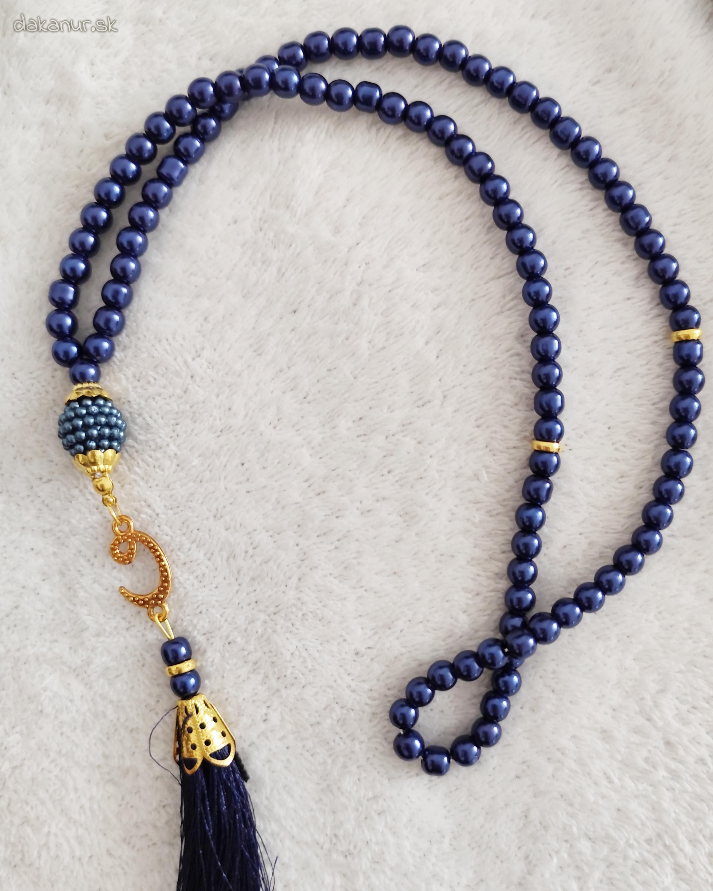 Tmavomodrý tasbih 99 korálkový