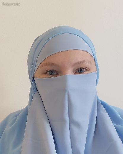 Šifónový svetlomodrý nikáb