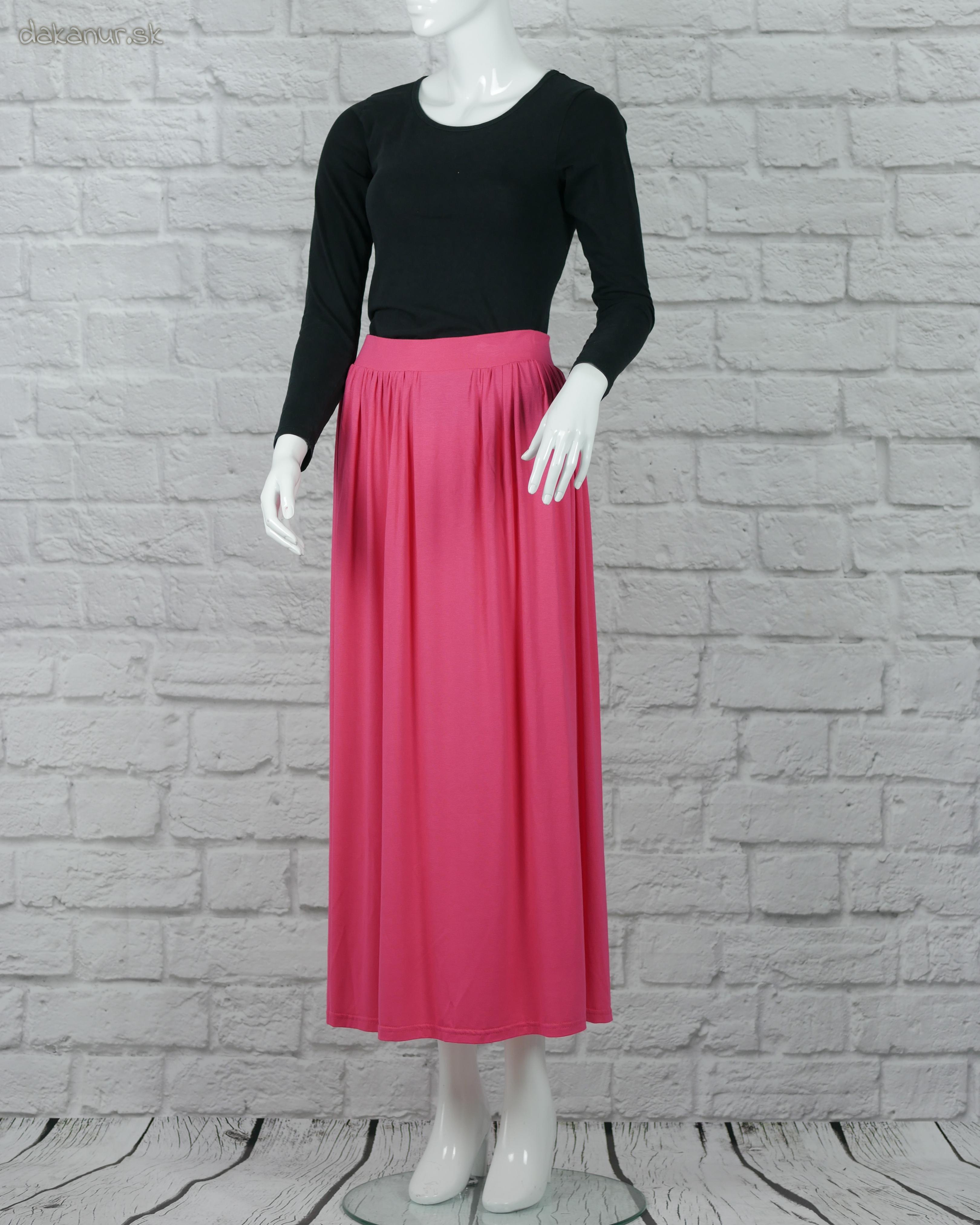 Ružová elastická sukňa