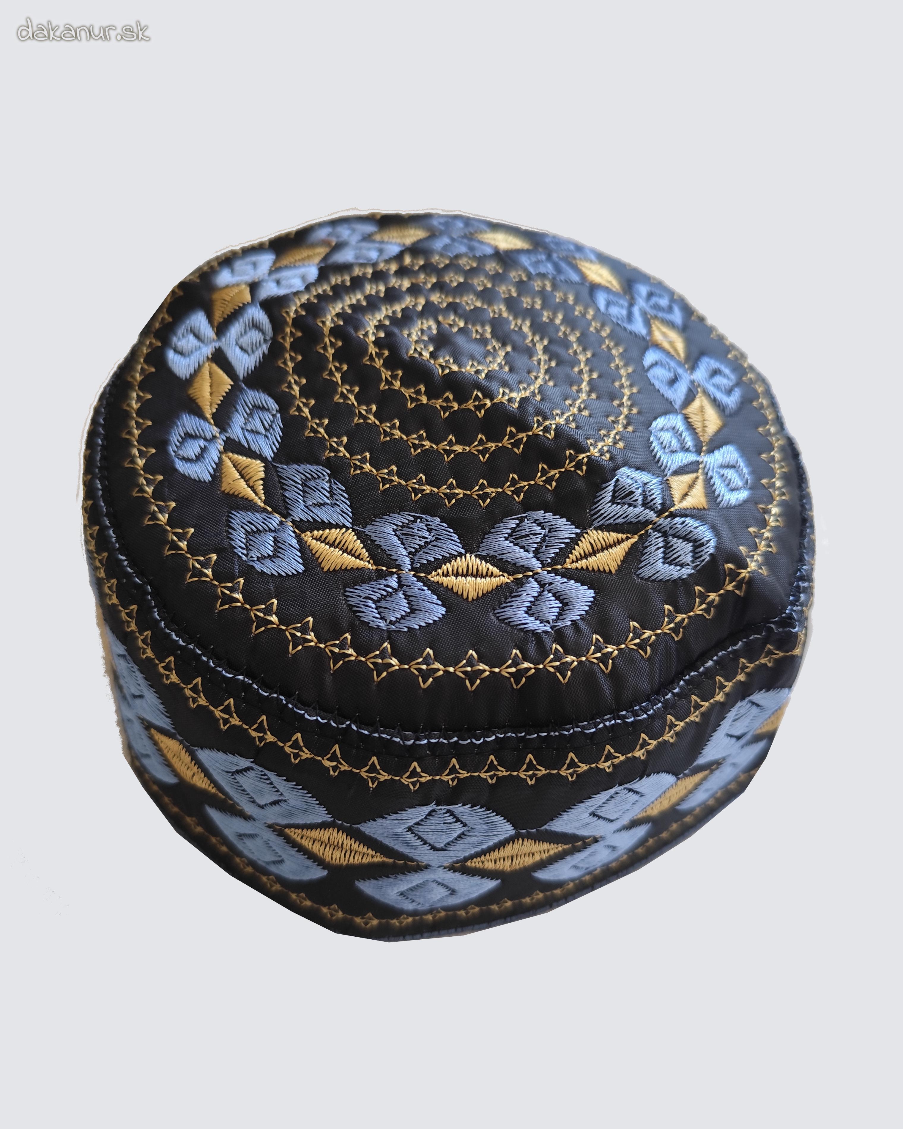 Čiernomodrá kruhovitá islamská čiapka