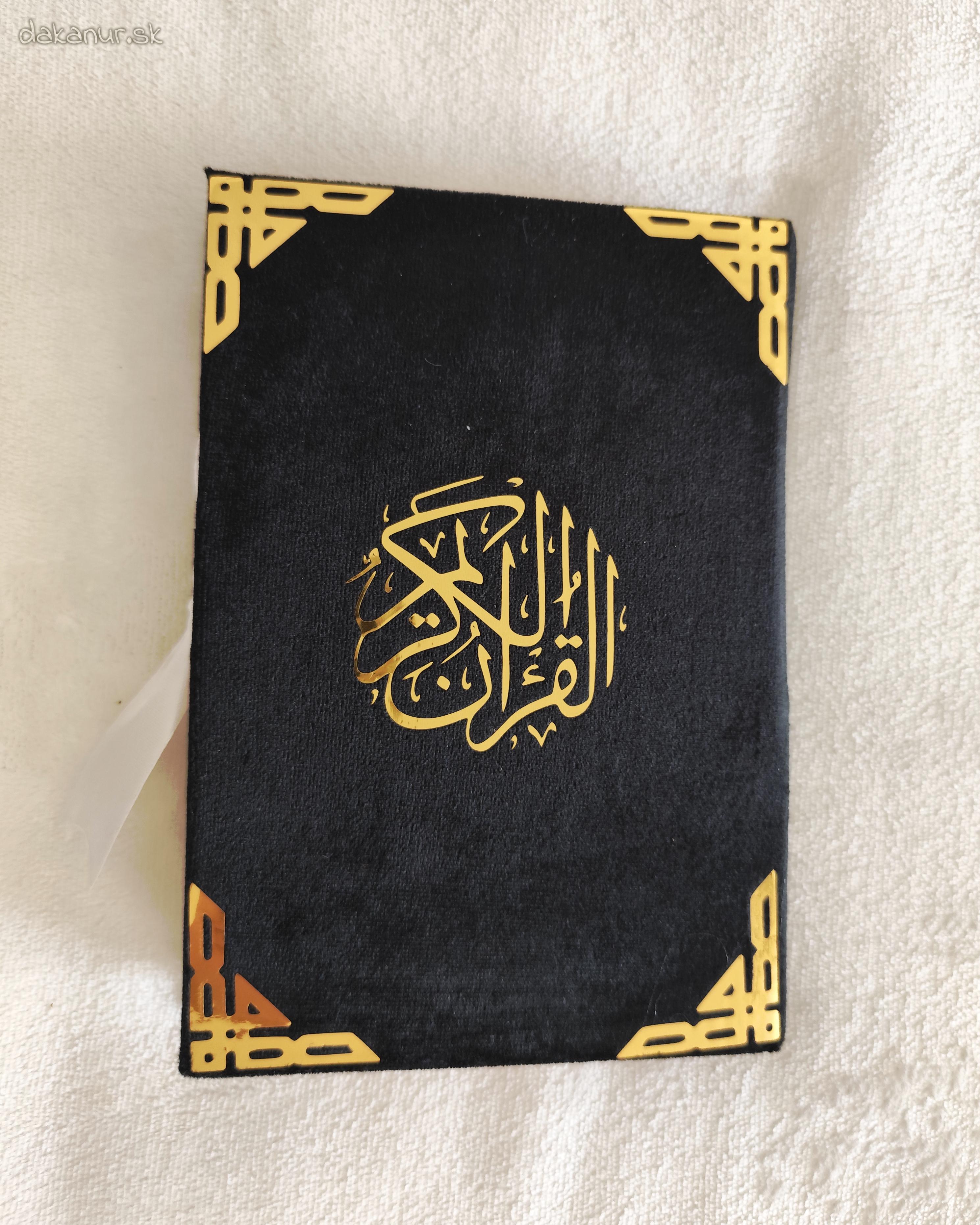 Čierny arabský velúrový korán s mašľou