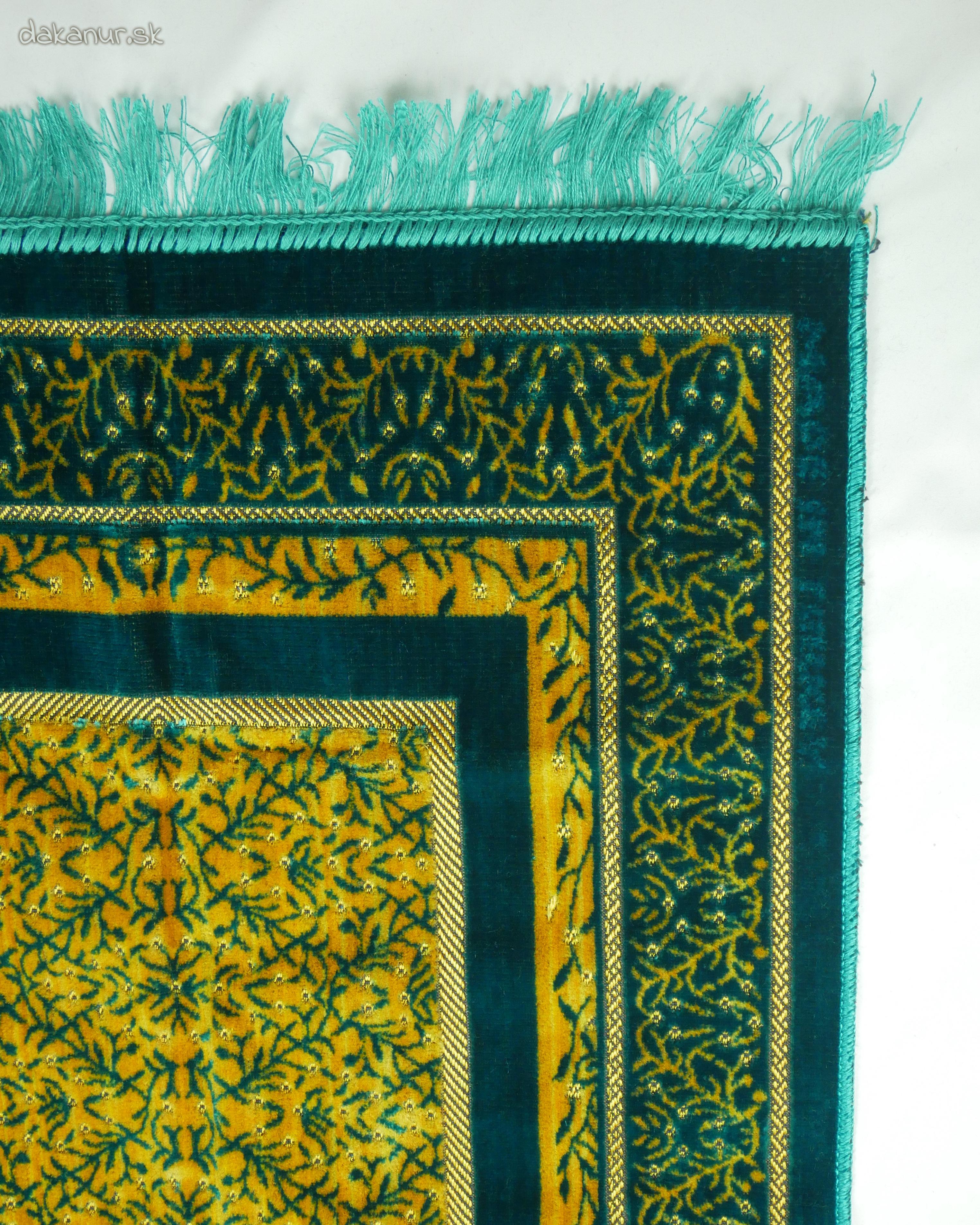 Zelený hrubý modlitebný koberec